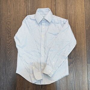Class Club Blue and White Windowpane Dress Shirt